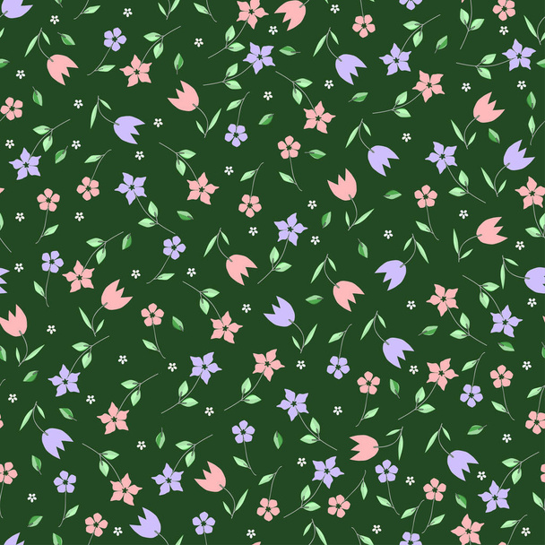Seamless floral pattern of abstract flowers and leaves for textile or book covers, manufacturing, wallpapers, print, gift wrap - Διάνυσμα, εικόνα
