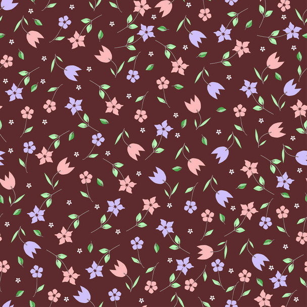 Seamless floral pattern of abstract flowers and leaves for textile or book covers, manufacturing, wallpapers, print, gift wrap - Vektor, obrázek