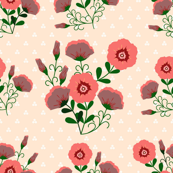 Seamless floral pattern of abstract flowers and leaves for textile or book covers, manufacturing, wallpapers, print, gift wrap - Vettoriali, immagini