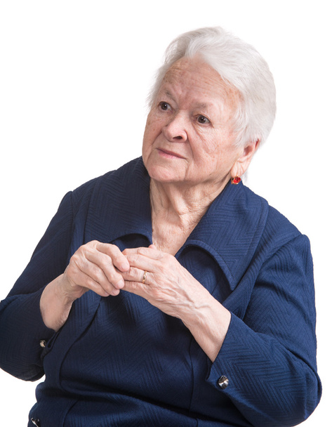 acı parmak ile yaşlı kadın - Fotoğraf, Görsel