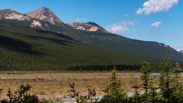 Paesaggio naturale con Lago Talbot e montagne panoramiche, Alberta, Canada - Foto, immagini