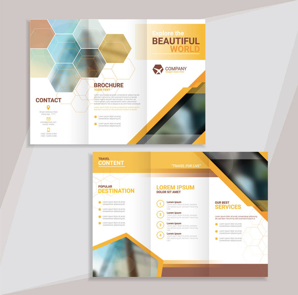 Abstract modern trifold brochure template design - Vector, Image