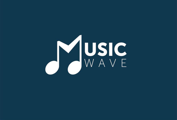 Logo template music wave, música, dj, sistema de áudio, loja. Marca, marca, empresa, corporativo, identidade, logotipo. Design de estilo limpo e moderno
 - Vetor, Imagem