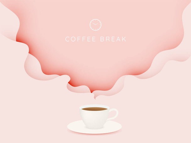 Coffee break background with coffee cup and pastel color scheme - Vektor, Bild