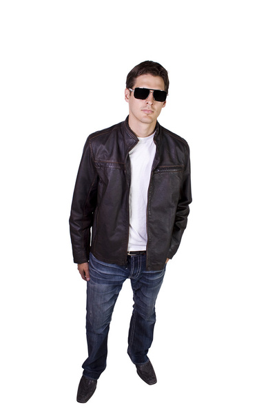 Male model with jacket and sunglasses - Фото, изображение
