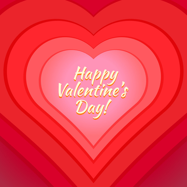 Valentine day heart greeting card template - Vector, Image