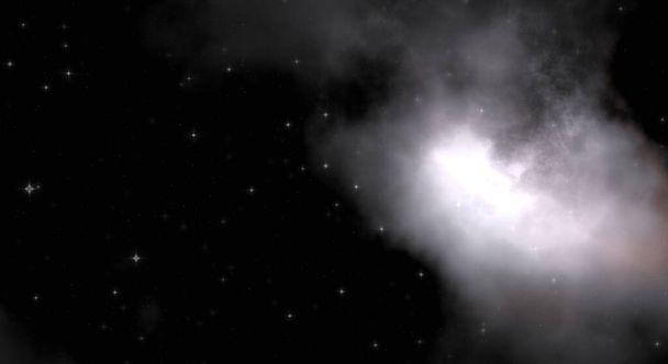 Sternenfeld im Galaxienraum mit buntem Nebel. Sci-Fi-Hintergrund des Weltraums. Ätherische Tapete. - Foto, Bild