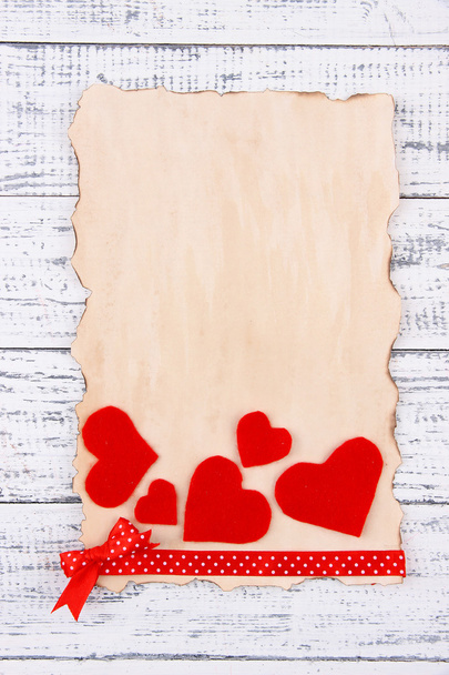 Beautiful romantic background with decorative hearts - Foto, afbeelding