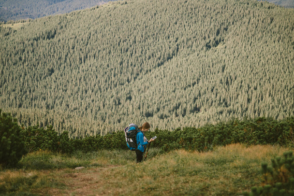 Eine Person reitet auf einem mit Gras bedeckten Feld - Foto, Bild