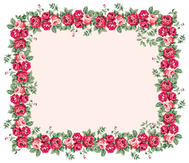 Shabby Rose Frame - Vector, afbeelding