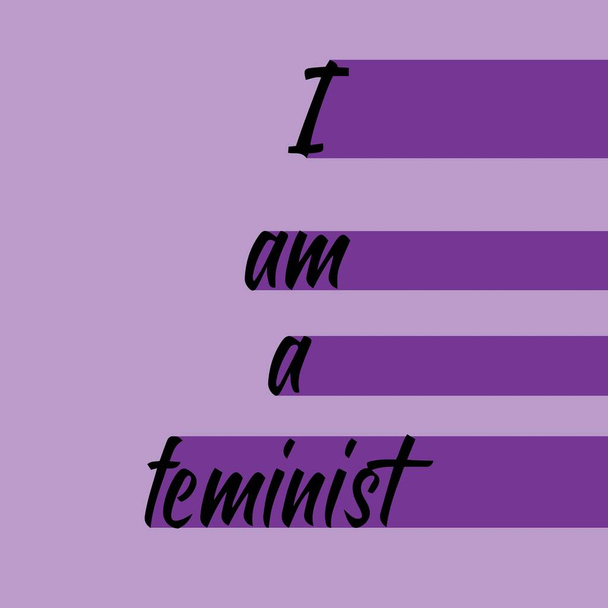 trendiges Poster mit ich bin Feministin für Printdesign. Typografie-Plakat. Zitat aus der sozialen Bewegung. Motivationsplakat. Slogan, Inspiration, Motivation Zitat. - Vektor, Bild