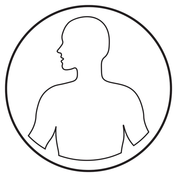 ikona ludzkiego ciała w stylu sztuki linii; ilustracja wektor, może być używany do aplikacji, druku lub web. - Wektor, obraz