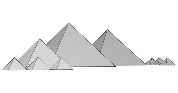 Pyramids From The Giza Plateau Vector - Vector, Image