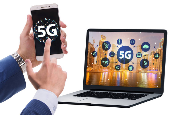 5G mobiele technologie concept - hoge internetsnelheid - Foto, afbeelding