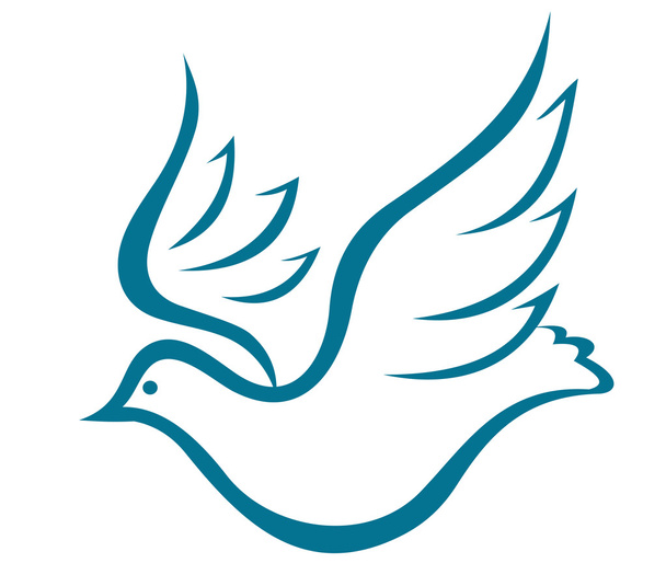 Flying dove of peace - Vector, Image