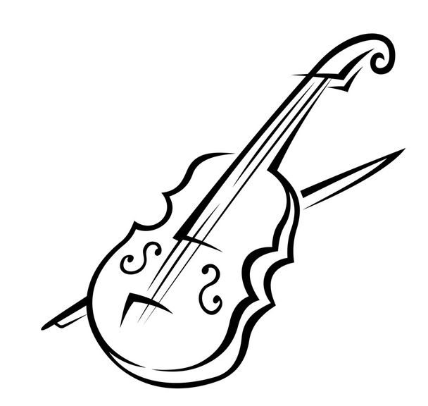 Violin and bow - Vector, Image
