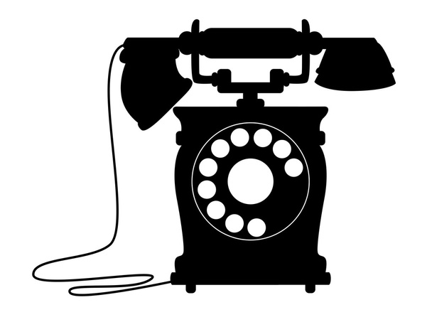 Old-fashioned dial up telephone - Vector, Image