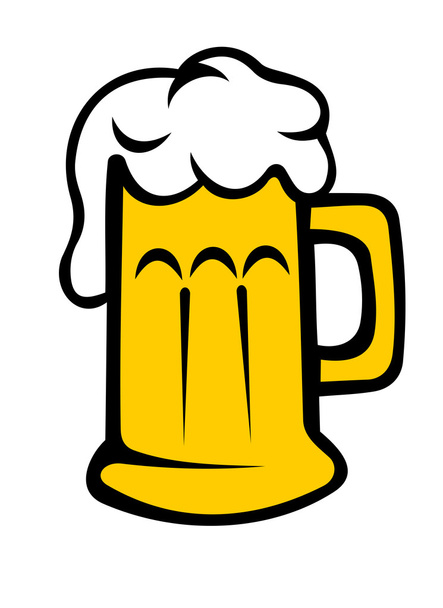 Frothy tankard of beer or lager - Vector, Image