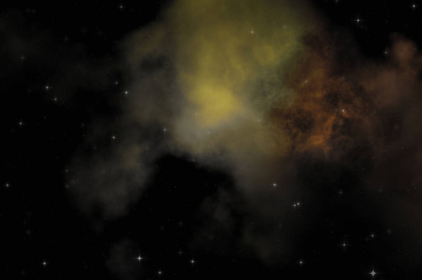 カラフルな星雲の銀河空間の星のフィールド。深宇宙のSF的背景。エテリアル壁紙. - 写真・画像