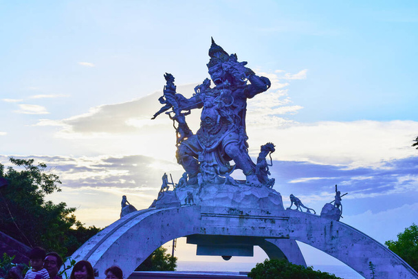 Uluwatu Temple Balinese: Pura Luhur Uluwatu is a Balinese Hindu sea temple Pura Segara located in Uluwatu South Kuta, Badung. The temple is regarded as one of the sad kahyangan and is dedicated to Sang Hyang Widhi Wasa in his manifestation as Rudra. - Photo, Image