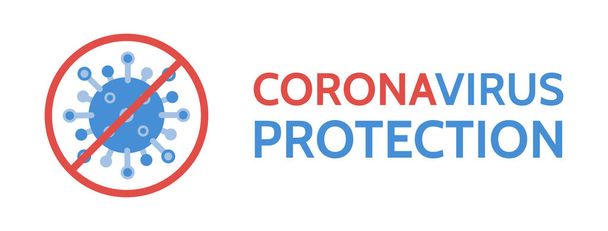 Coronavirus stop banner. Novel Coronavirus 2019-nCoV. Corona virus protection. Virus Covid 19-NCP. Danger virus isolated on white background. Stop corona virus concept. Vector illustration. - Vektor, obrázek