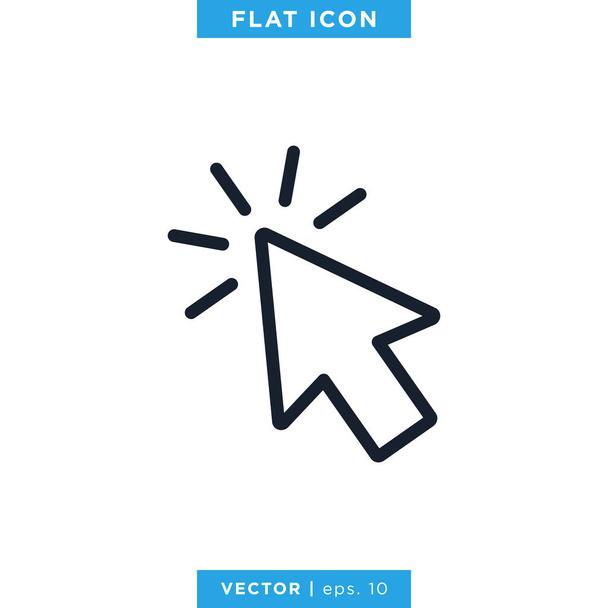 Pointer Arrow Icon Vector Illustration Design Template. Click Sign. Editable Stroke. - Vector, Image