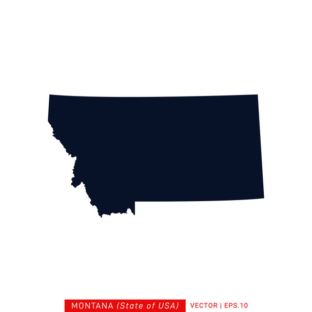 Kaart van Montana Vector Design Template. Bewerkbare vector eps 10. - Vector, afbeelding