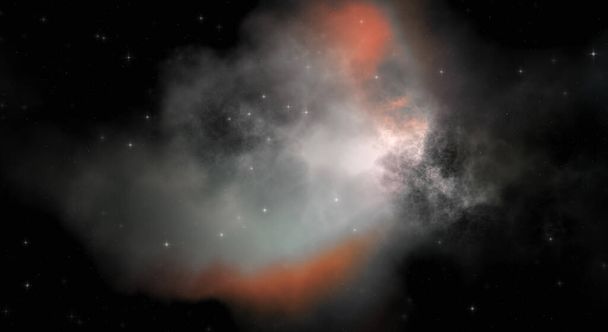 Звездное поле в пространстве галактики с красочной туманностью. Научный фон дальнего космоса. Эфирные обои. - Фото, изображение