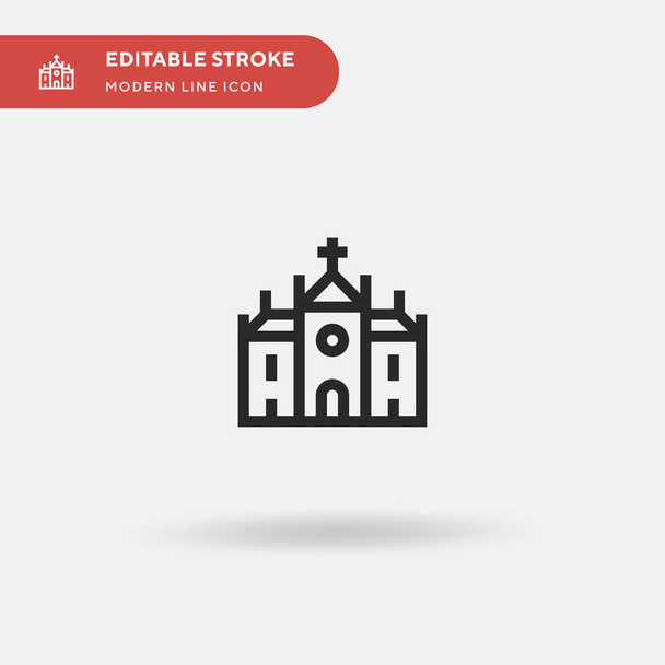 Church Simple vector icon. Illustration symbol design template for web mobile UI element. Perfect color modern pictogram on editable stroke. Church icons for your business project - Vector, Image