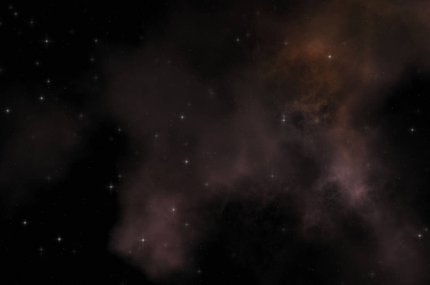 Sternenfeld im Galaxienraum mit buntem Nebel. Sci-Fi-Hintergrund des Weltraums. Ätherische Tapete. - Foto, Bild
