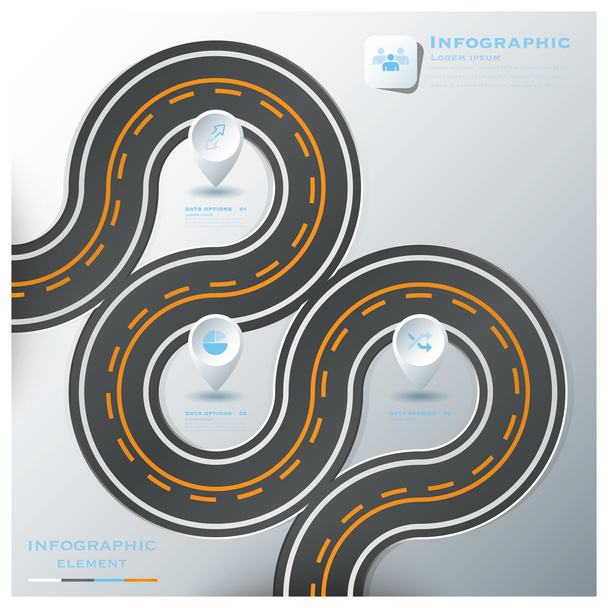 Road & Street Traffic Sign Business Infographic Design Template - Wektor, obraz