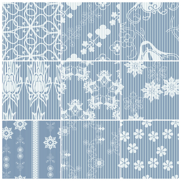 Blue patterns set - Vector, Image