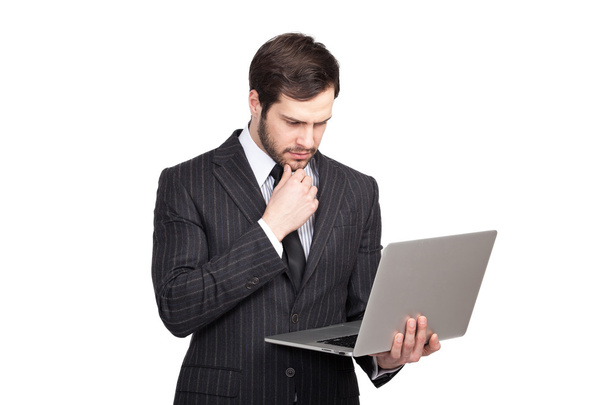 businessman with a laptop - Фото, изображение