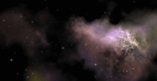 Star field in galaxy space with colorful nebula. Sci fi background of deep space. Ethereal wallpaper. - Photo, Image