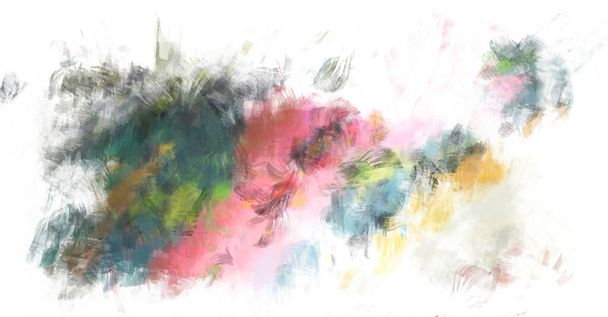 Brushed Painted Abstract Hintergrund. Pinselstrich-Malerei. Künstlerische lebendige und farbenfrohe Tapete. - Foto, Bild