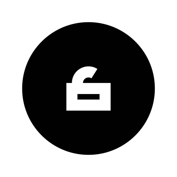 Circle Unlock icon on white background, vector illustration - Vector, Image