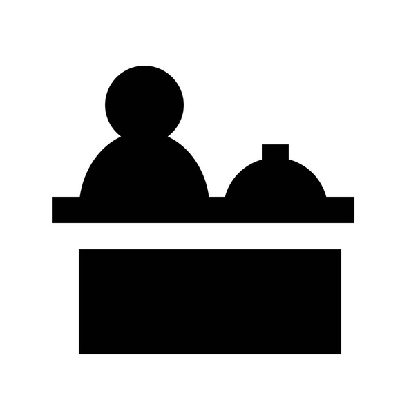 recepció ikon egy személy és harang - Vektor, kép