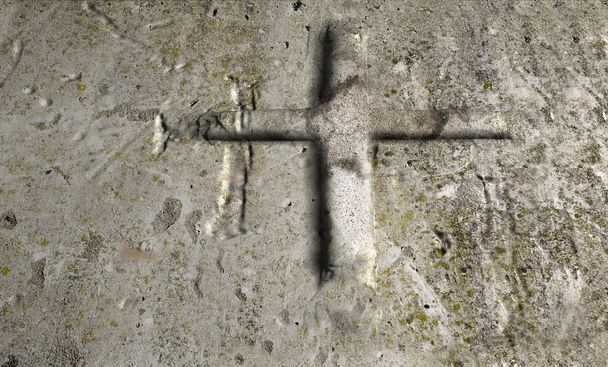 Ancien mur avec croix - Photo, image