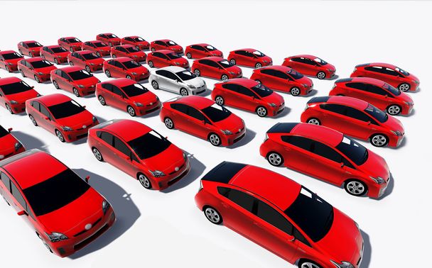 Centinaia di auto rosse, una bianca
 - Foto, immagini