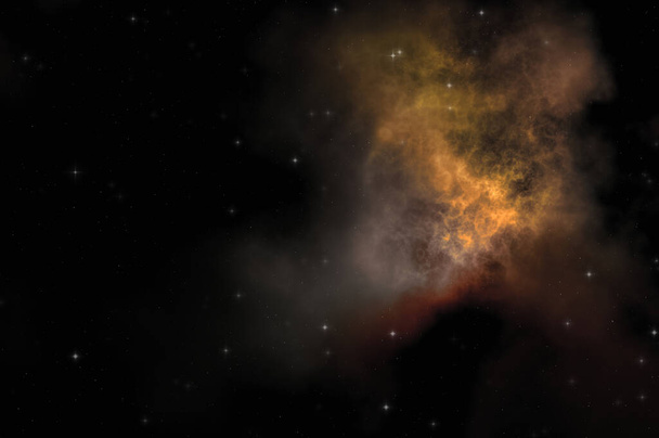 Champ stellaire dans l'espace galactique avec nébuleuse colorée. Fond de science-fiction de l'espace profond. Papier peint éthérée. - Photo, image