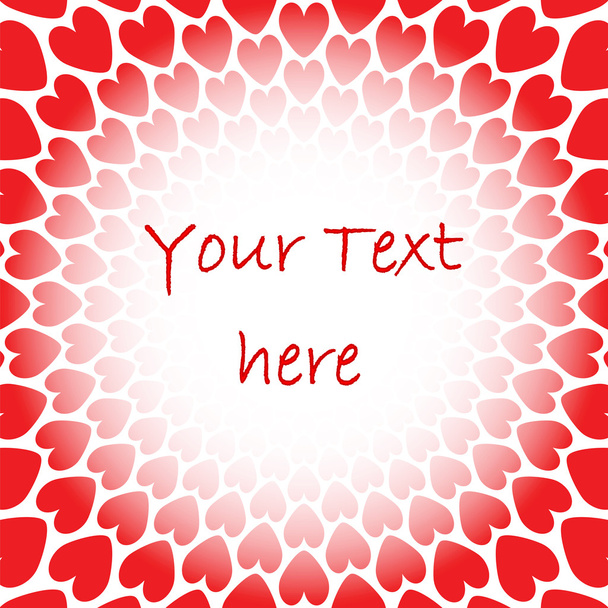 Design red heart perspective background for text. Valentines Day - Διάνυσμα, εικόνα