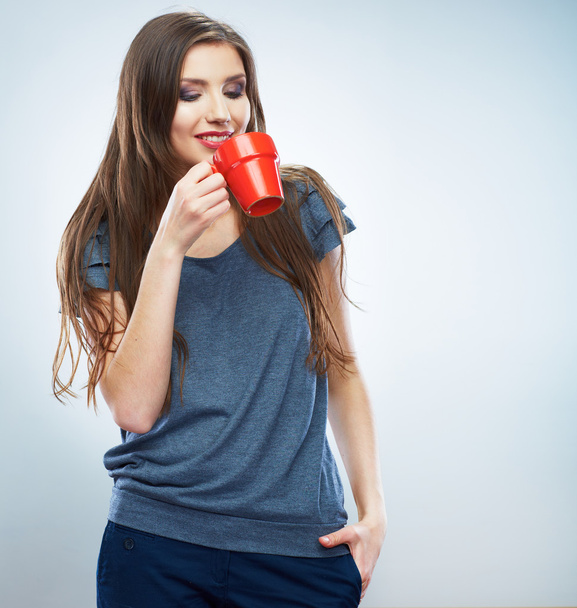 Woman hold cup - Photo, Image