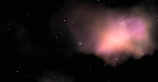 Galaksi uzayındaki yıldız alanı renkli nebula ile. Uzayın derinliklerinin bilim kurgu geçmişi. Ruhsal duvar kağıdı. - Fotoğraf, Görsel