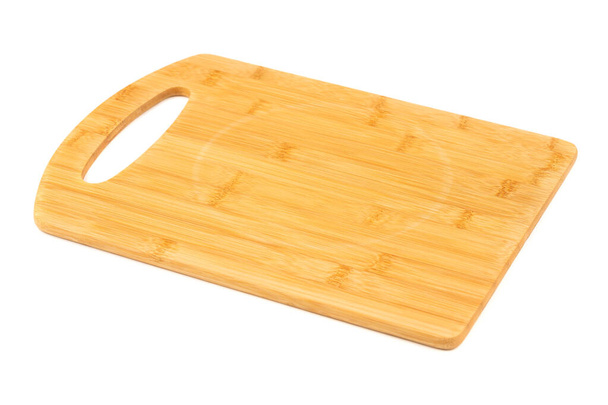 Wooden cutting board isolated on white background. - Photo, Image