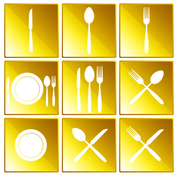 Набор икон с символом ресторана
 - Фото, изображение