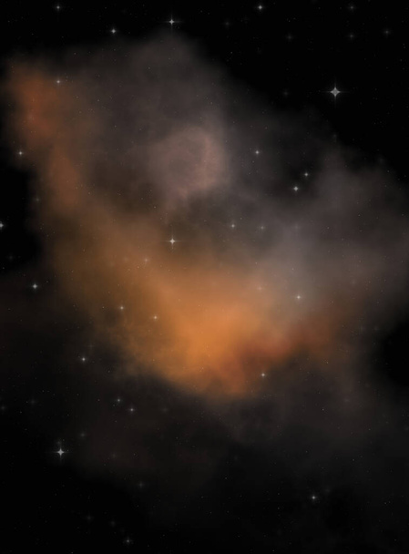 Champ stellaire dans l'espace galactique avec nébuleuse colorée. Fond de science-fiction de l'espace profond. Papier peint éthérée. - Photo, image
