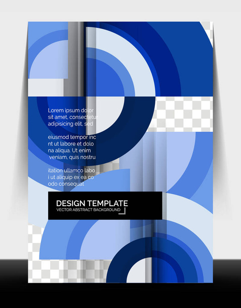 サークルデザインa4チラシ印刷テンプレート、年次レポートデザイン - ベクター画像