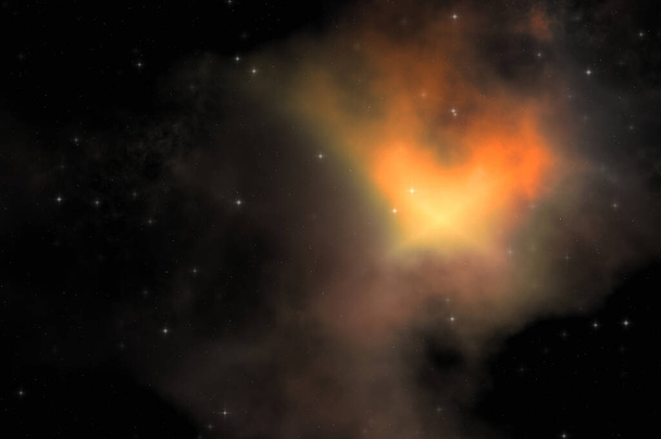 Πεδίο αστεριών στο διάστημα γαλαξία με πολύχρωμο νεφέλωμα. Sci fi φόντο του βαθιού διαστήματος. Αιθέριο ταπετσαρία. - Φωτογραφία, εικόνα