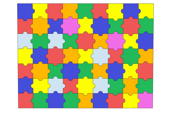 Cartoon image of puzzle pieces - Photo, Image