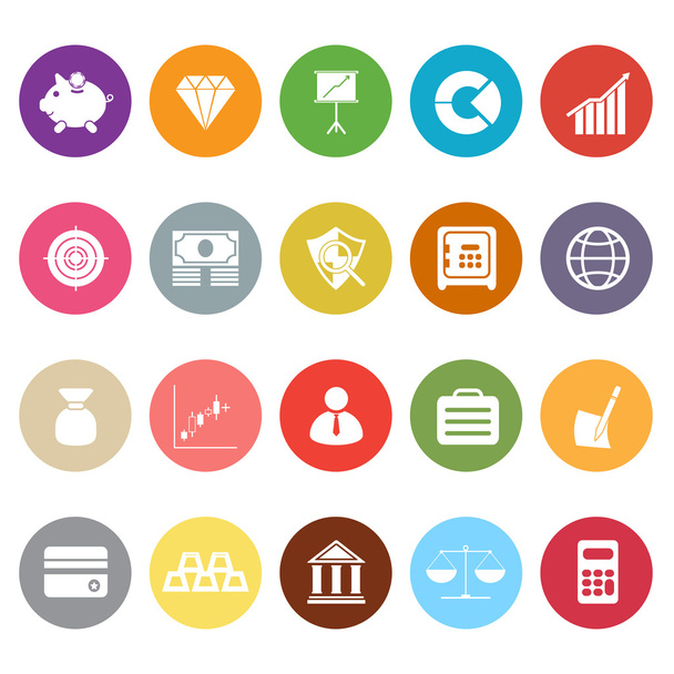 Finance flat icons on white background - Vector, Image